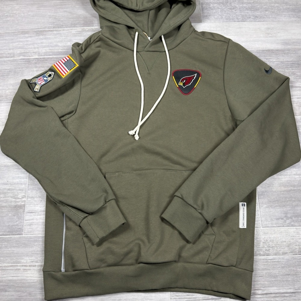 Nike Arizona Cardinals Salute to Service Olive Pullover Hoodie Men's Small New